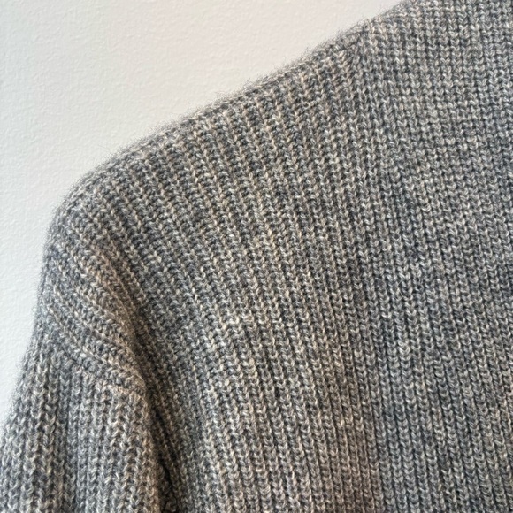 Express XL Cardigan Sweater Shawl Collar Gray Button-Up Wool Blend Pockets - Picture 3 of 12